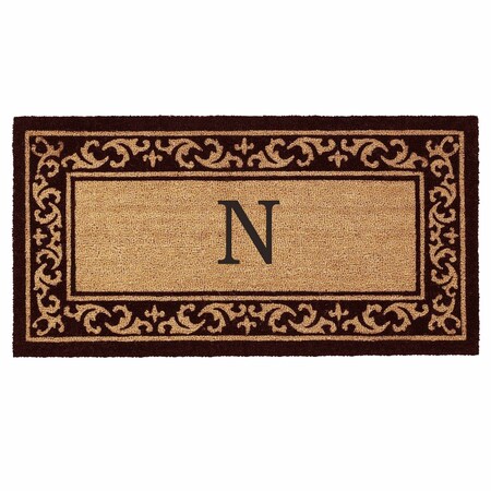 Monogram Door Mat, Black, Natural, 36 in W x 72 in L